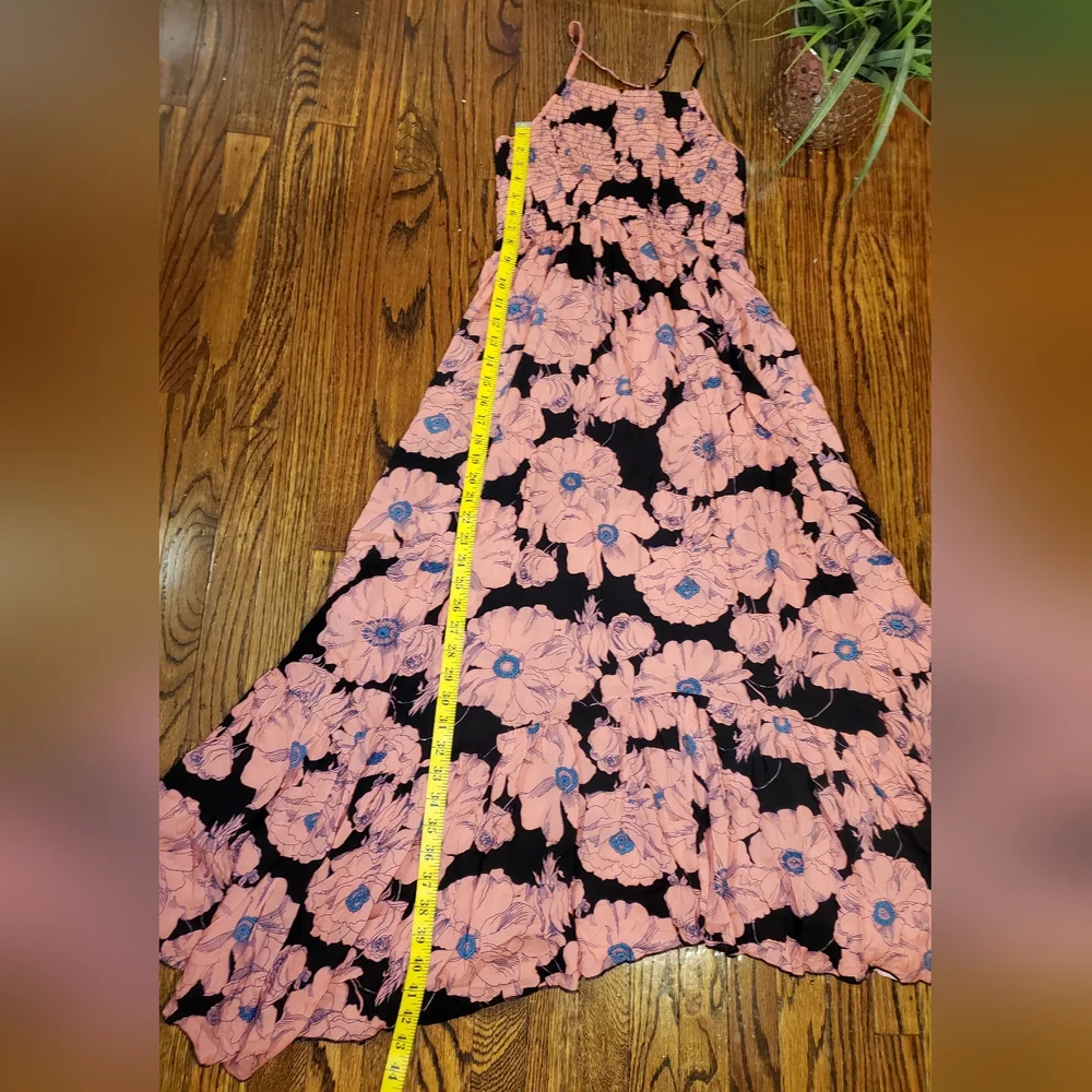 Free People Pink Floral Halter Maxi Dress